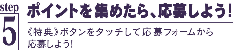 ポイントを集めたら応募しよう